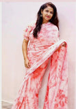 Pure georgette handcrafted tye dye chikankari saree - NawabiLehaja