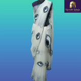 Pure Organza Silk Handcrafted Evil Eye design Saree - NawabiLehaja